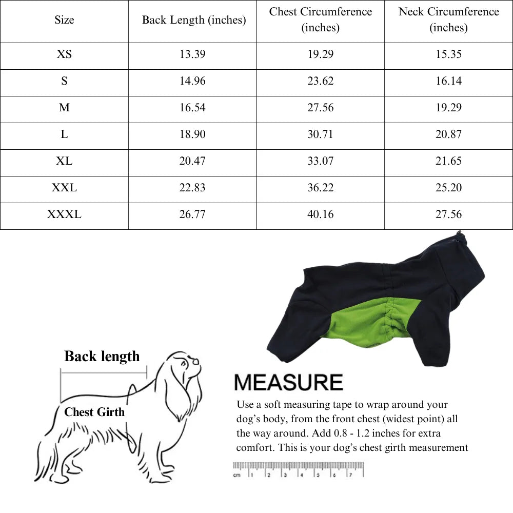 Warm Fleece Dog Jacket with High Collar, Windproof Design & Male Dog Pee Cut, Easy Zip Winter Coat